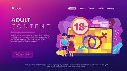 Image showing Adult content concept landing page.