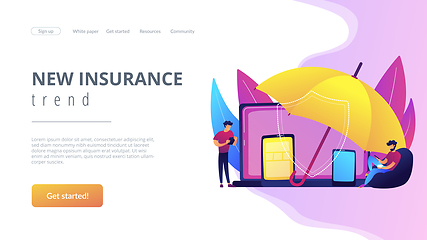Image showing Electronic device insurance concept landing page.