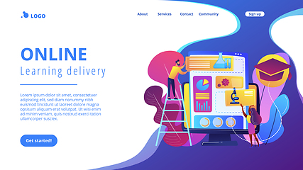 Image showing Learning management system concept landing page.