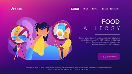 Image showing Food allergy concept landing page.