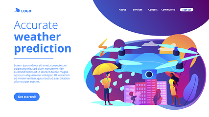 Image showing Meteorology drones concept landing page.