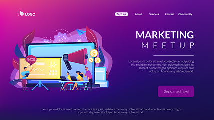 Image showing Marketing meetup concept landing page.