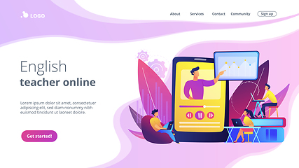 Image showing Online teaching concept landing page.