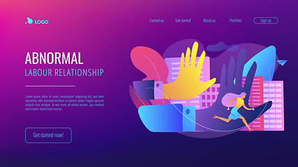 Image showing Sexual harassment concept landing page.