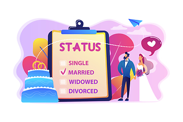 Image showing Relationship status concept vector illustration.