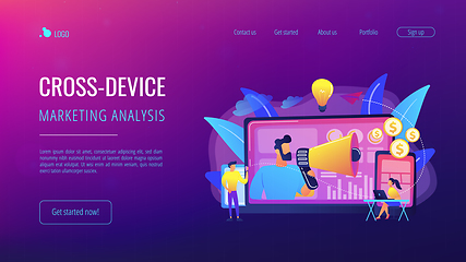 Image showing Cross-device marketing concept landing page.