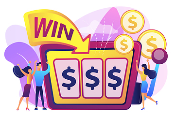 Image showing Slot machine concept vector illustration.