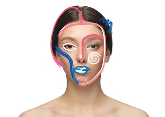 Image showing Beauty woman face portrait with perfect skin, art concept