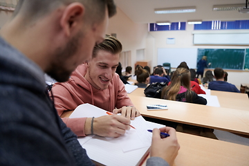 Image showing Students Gruop In the uni Amphitheather