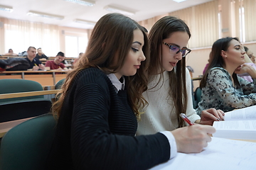 Image showing Students Gruop In the uni Amphitheather