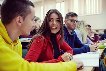 Image showing Students Gruop In the uni Amphitheather