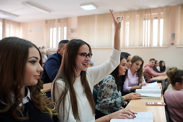 Image showing Students Gruop In the uni Amphitheather