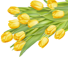 Image showing Bouquet of yellow tulips. EPS 10