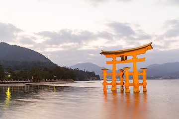 Image showing Torii in Itsukushima shine of Hiroshima city