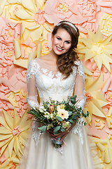 Image showing beautiful girl in wedding gown