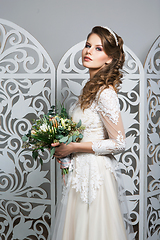 Image showing beautiful girl in wedding gown