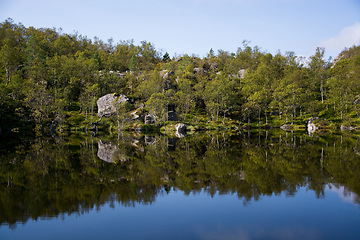 Image showing Way to the Preikestolen, Rogaland, Norway