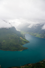 Image showing View from Hoven Mountain, Nordfjord, Norway