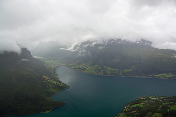 Image showing View from Hoven Mountain, Nordfjord, Norway