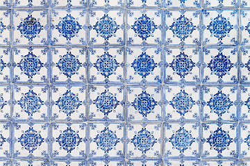 Image showing Traditional Portuguese glazed tiles