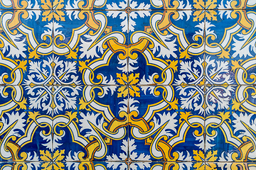 Image showing Traditional Portuguese glazed tiles