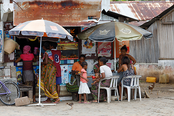 Image showing Malagasy woman on main street in Nosy Be, Madagascar