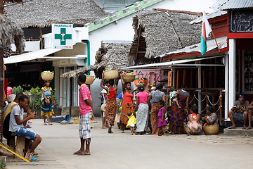 Image showing Malagasy woman on main street in Nosy Be, Madagascar