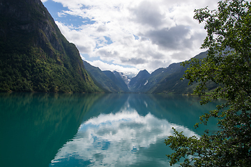 Image showing Lake near Briksdalsbreen, Sogn og Fjordane, Norway