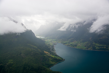 Image showing View from Hoven Mountain, Nordfjord, Norway