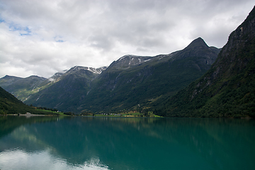 Image showing Lake near Briksdalsbreen, Sogn og Fjordane, Norway