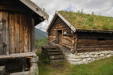 Image showing Old houses in ecomuseum in Norway