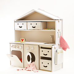 Image showing Child cardboard toy kitchen