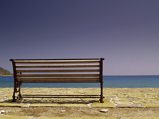 Image showing bench at the sea