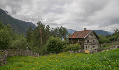 Image showing Old houses in ecomuseum in Norway