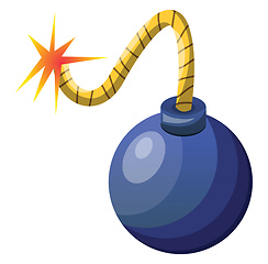 Image showing Blue bomb vector illustration on white background.