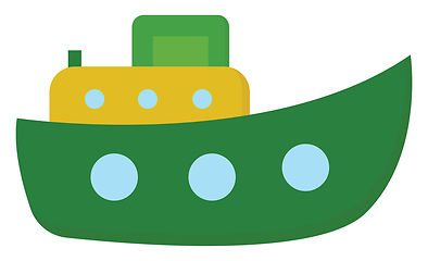 Image showing Cute cartoon steamboat ship/Funnel (ship) vector or color illust