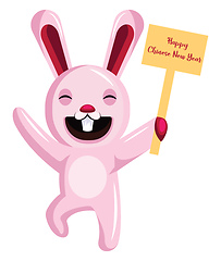 Image showing Bunny holding a sign Chinese New Year vector illustration