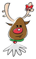 Image showing A reindeer in colorful festive costume vector color drawing or i