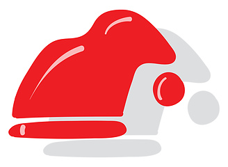 Image showing Clipart of a snowman hat in red and white colors vector or color