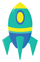 Image showing A blue rocket, vector color illustration.