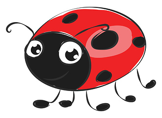 Image showing Cartoon cute little ladybird vector or color illustration