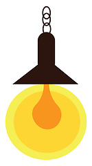 Image showing A hanging light bulb shed with an illuminating light vector colo