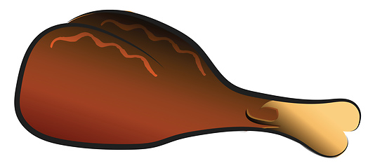 Image showing Chicken drumstick vector or color illustration