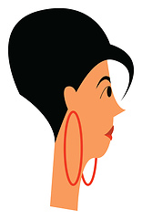 Image showing Lady with styled hair and danglers vector or color illustration