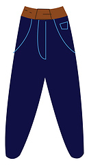 Image showing A jeans with large pockets vector or color illustration