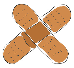 Image showing Two adhesive plasters vector illustration on white background