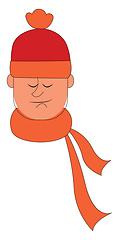 Image showing A man with an orange scarf tied around his neck vector or color 