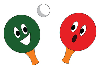 Image showing Racket and ball of table tennis sport vector or color illustrati