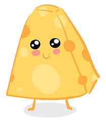 Image showing A triangular piece of cheese vector or color illustration