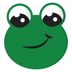 Image showing Smiling green frog vector illustration on white background 